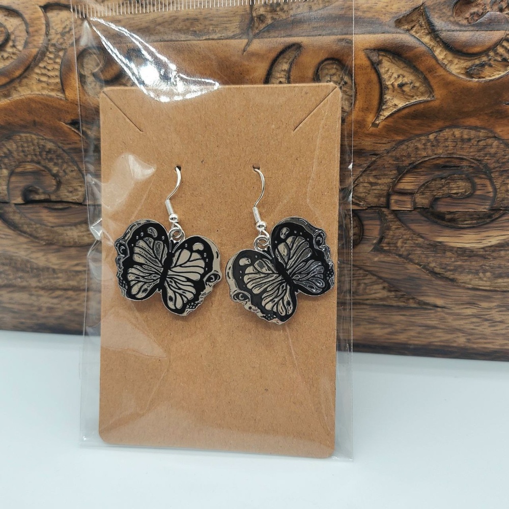 Butterfly Skull Earrings Gothic Butterfly Earrings